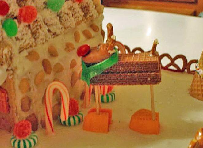 how to make a gingerbread house with graham crackers candy reindeer using circus peanuts